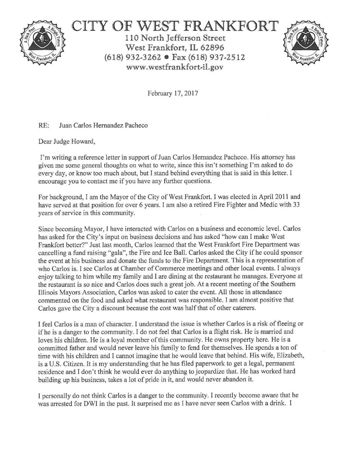letter of support