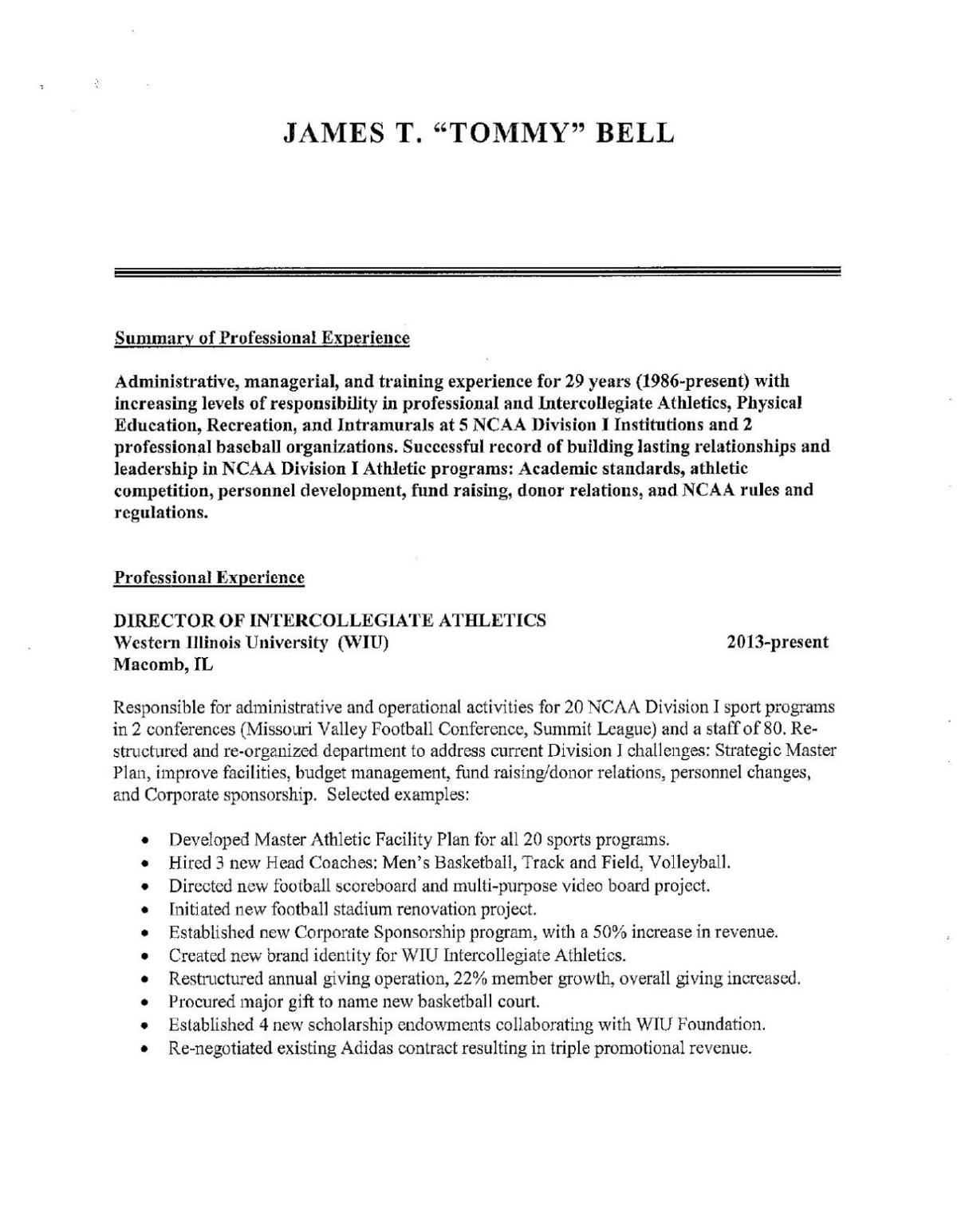 James Tommy Bell S Resume Thesouthern Com