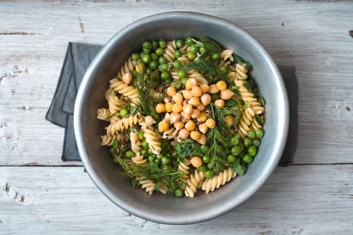 Roasted Chickpea Pasta Salad