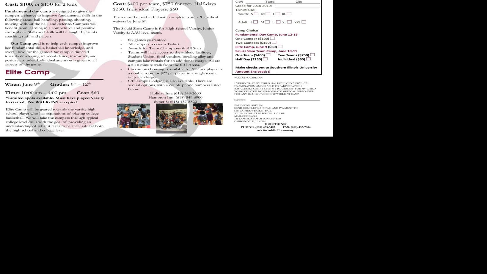 Siu Women S Basketball Camp Brochure Thesouthern Com
