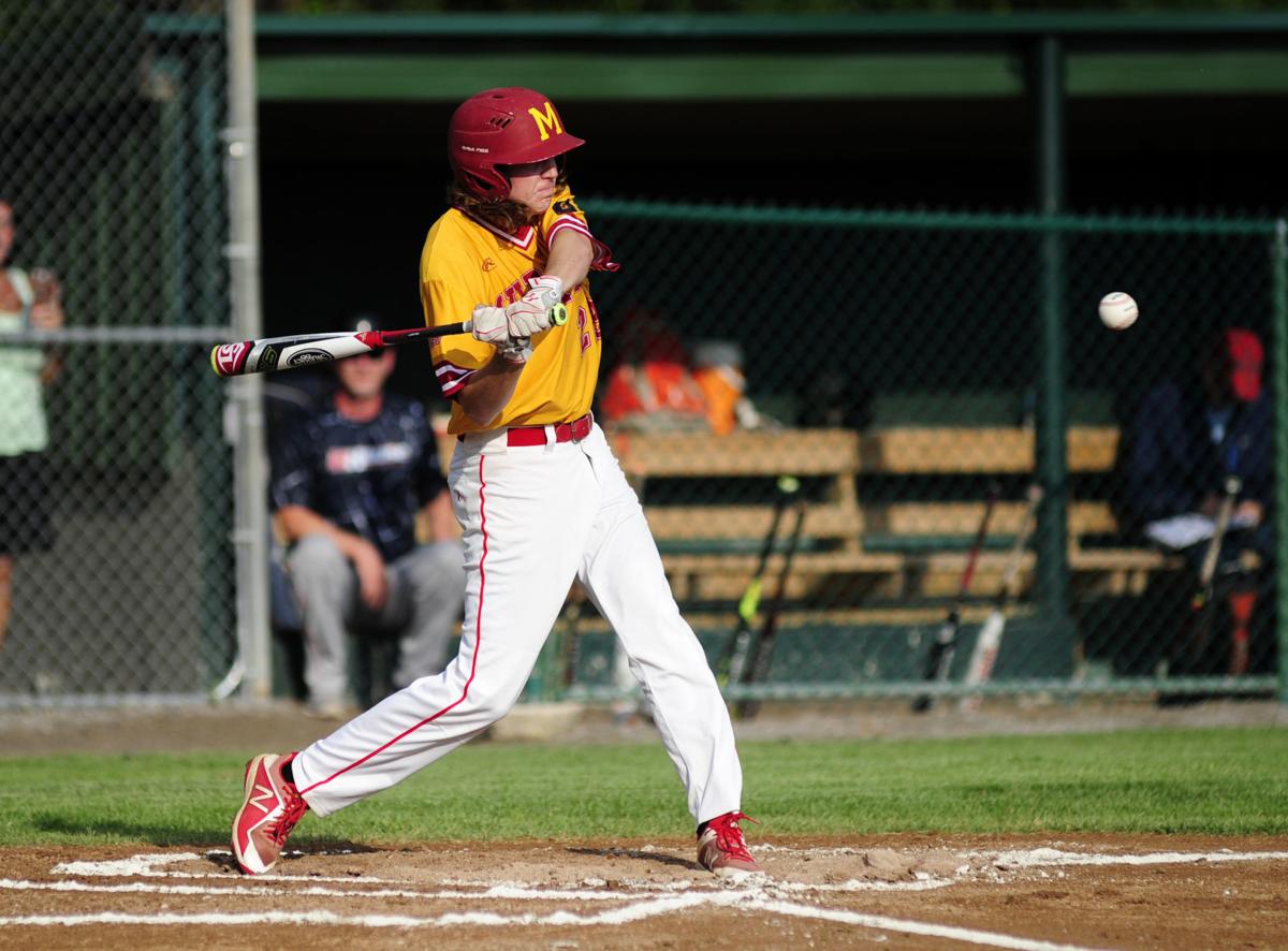 American Legion Baseball Christopher advances on play at the plate