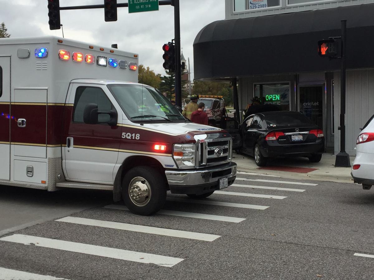 Cars crash into Cricket Wireless storefront on Carbondale strip