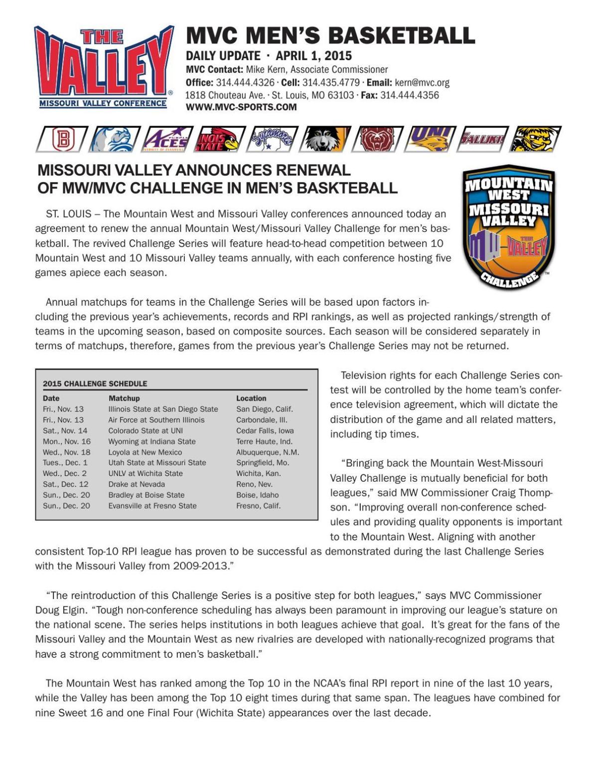 Mountain West Missouri Valley Conference Challenge Thesouthern Com