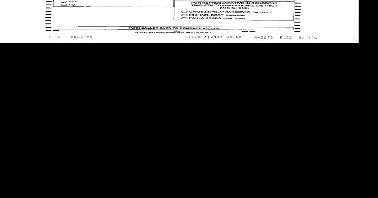 Union County sample ballot