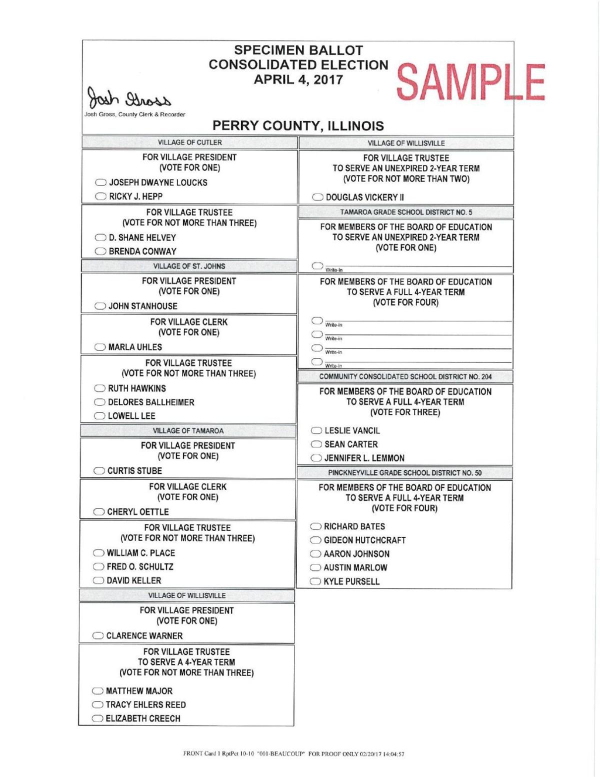 Perry County Sample Ballot