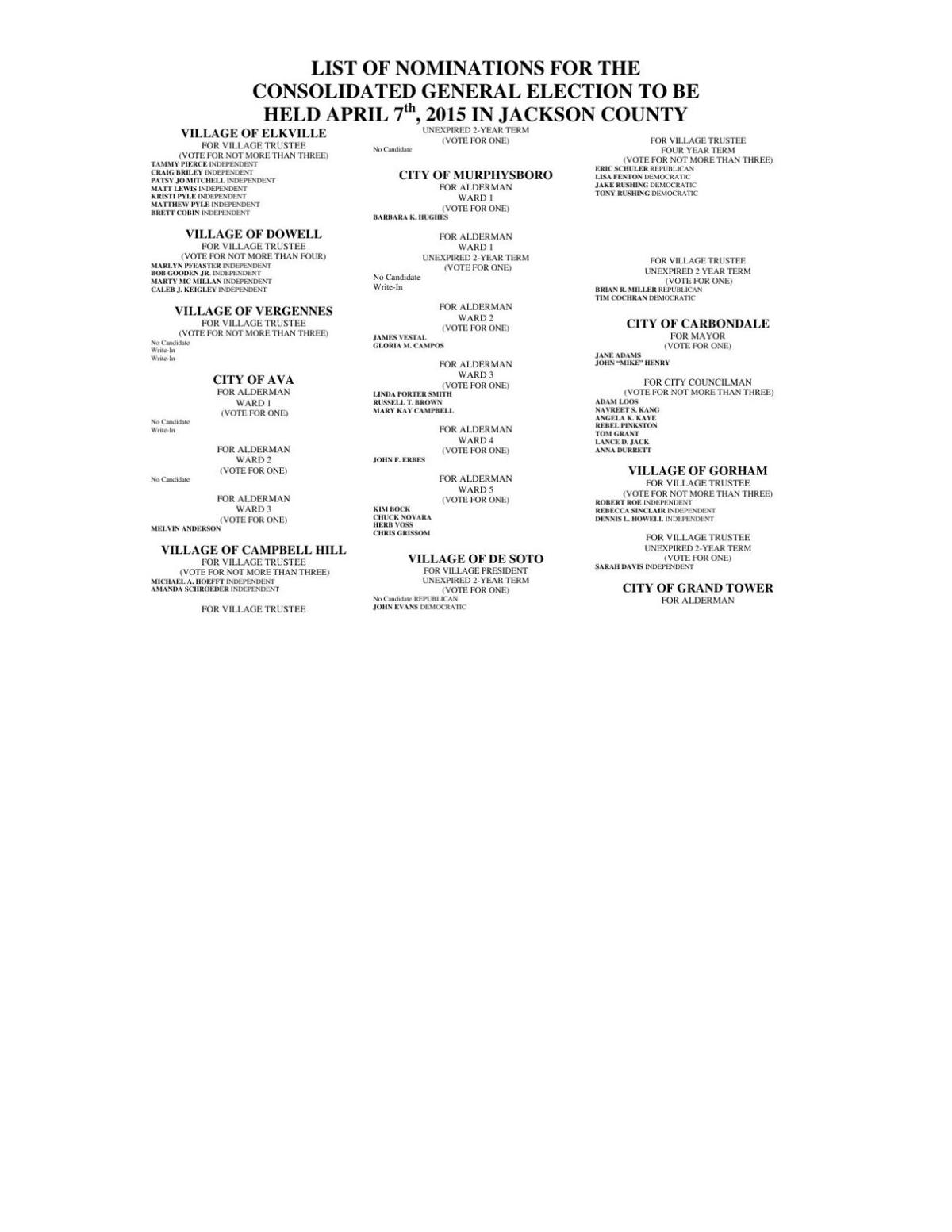 Jackson County Sample Ballot 2015