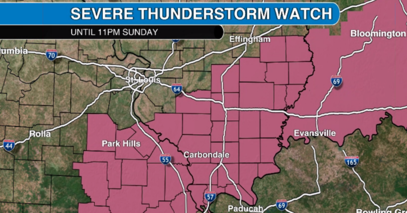 Severe thunderstorm watch in effect for southern Illinois | Weather ...