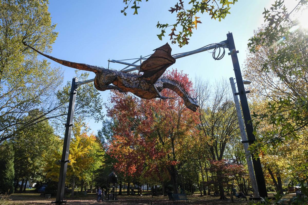 Copper dragon finally makes its way to Rochman Memorial Park in