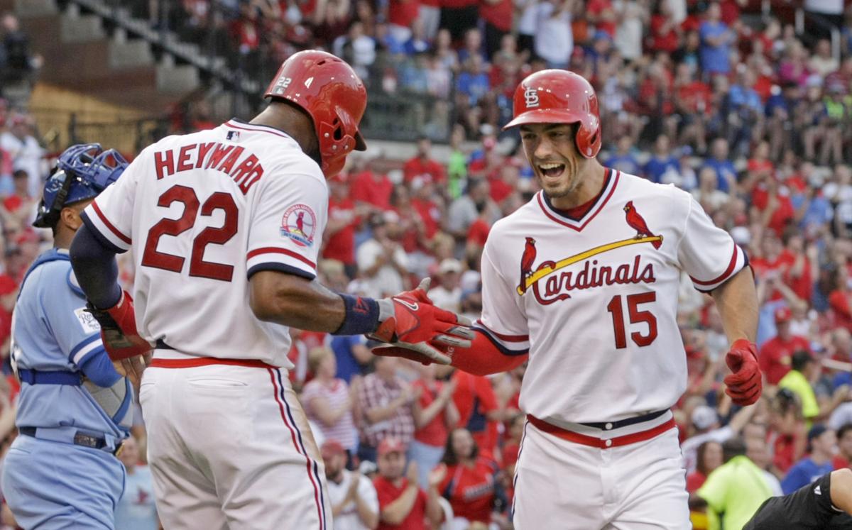 Heyward hits his first homer as a Cardinal 