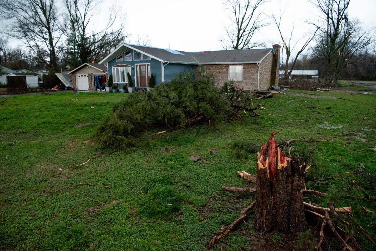 Homes in Sunfield, in Perry County, damaged by Thursday afternoon storm