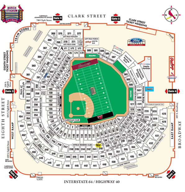 Detailed Seating Chart Busch Stadium