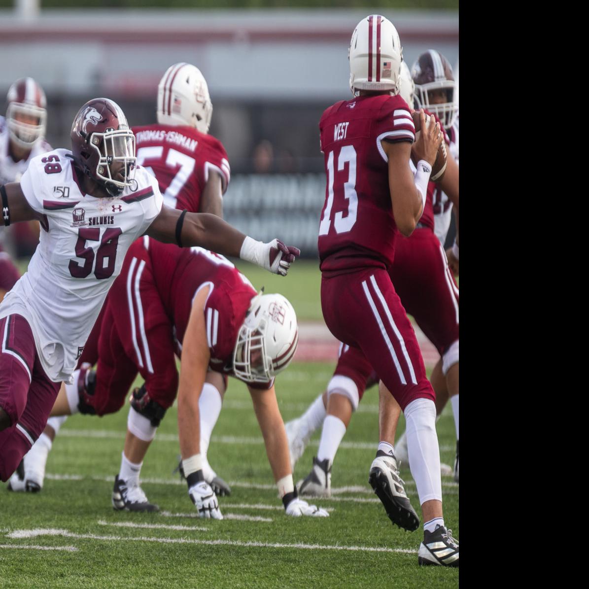 Siu Football Defense Punches Back In 45 20 Win At Umass
