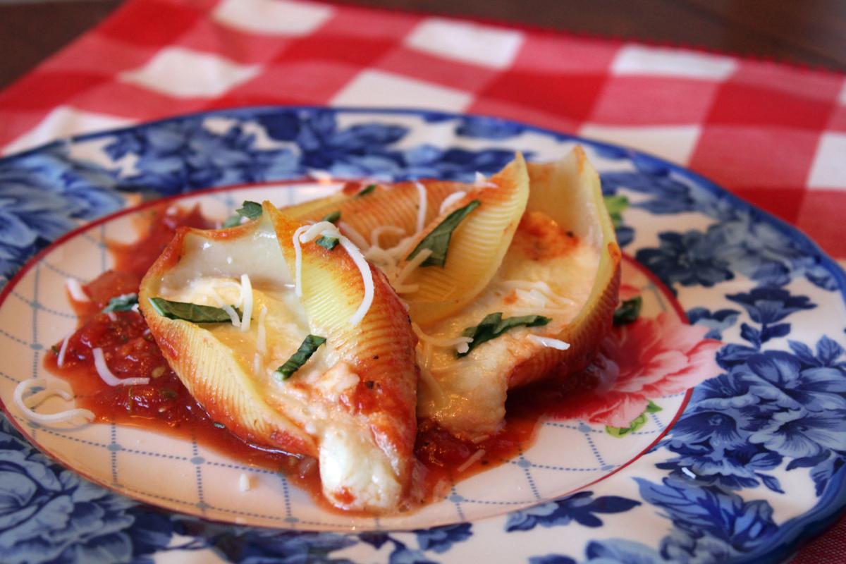 Recipe ThreeCheesy Spinach Stuffed Shells with Spicy Marinara Food