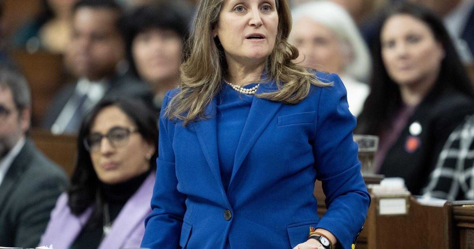 Chrystia Freeland in Hamilton today for “Made in Canada” summit amid trade war
