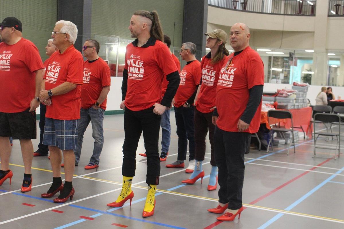 Men step up against violence at Cold Lake Walk a Mile in Her Shoes event
