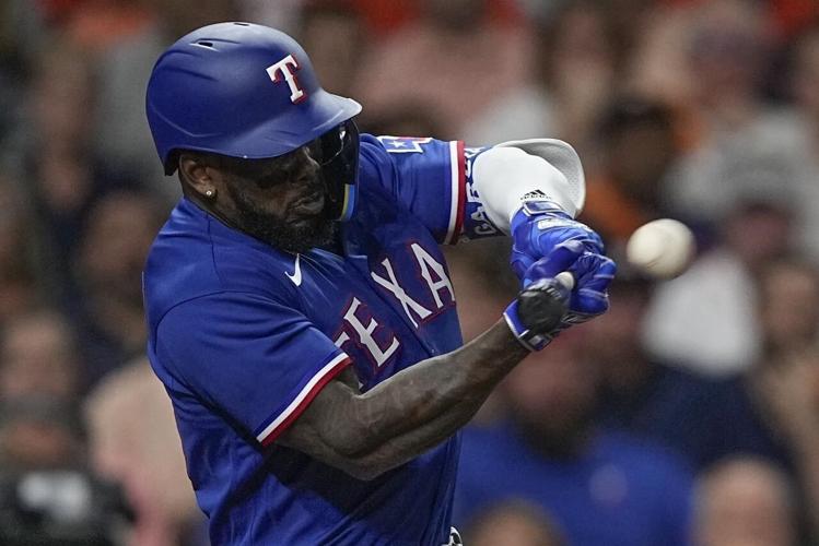 Astros celebrate 5-3 victory over rival Rangers