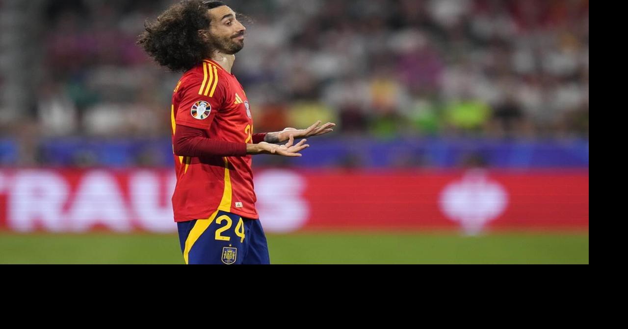 Aggrieved German supporters jeer Spain's Marc Cucurella during Euro ...