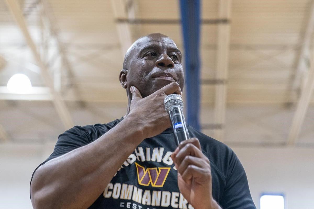 Magic Johnson, Josh Harris and other new Commanders owners introduce  themselves to Washington fans