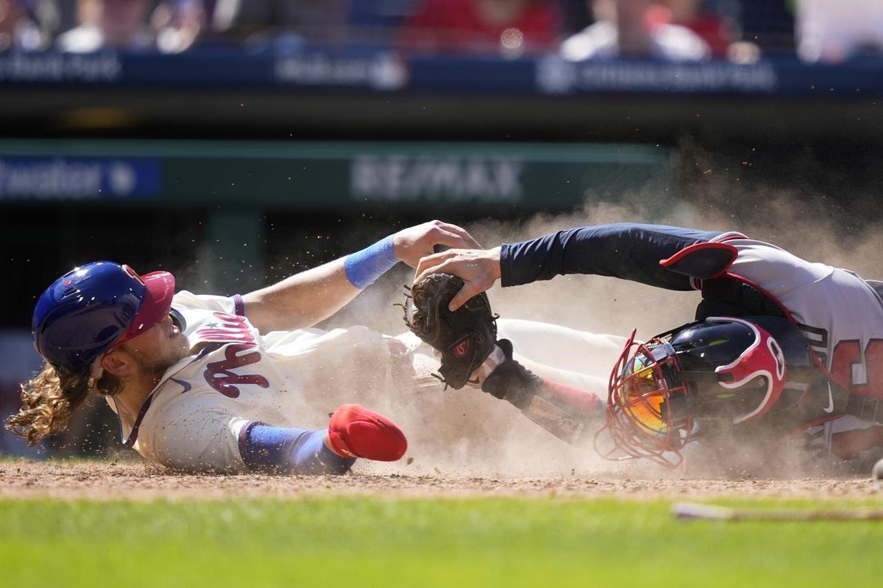 Castellanos comes up big at the plate and in the field, leading Phillies  past Braves 6-5