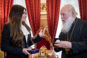 Trump's new ambassador Guilfoyle visits head of Greece's Orthodox Church