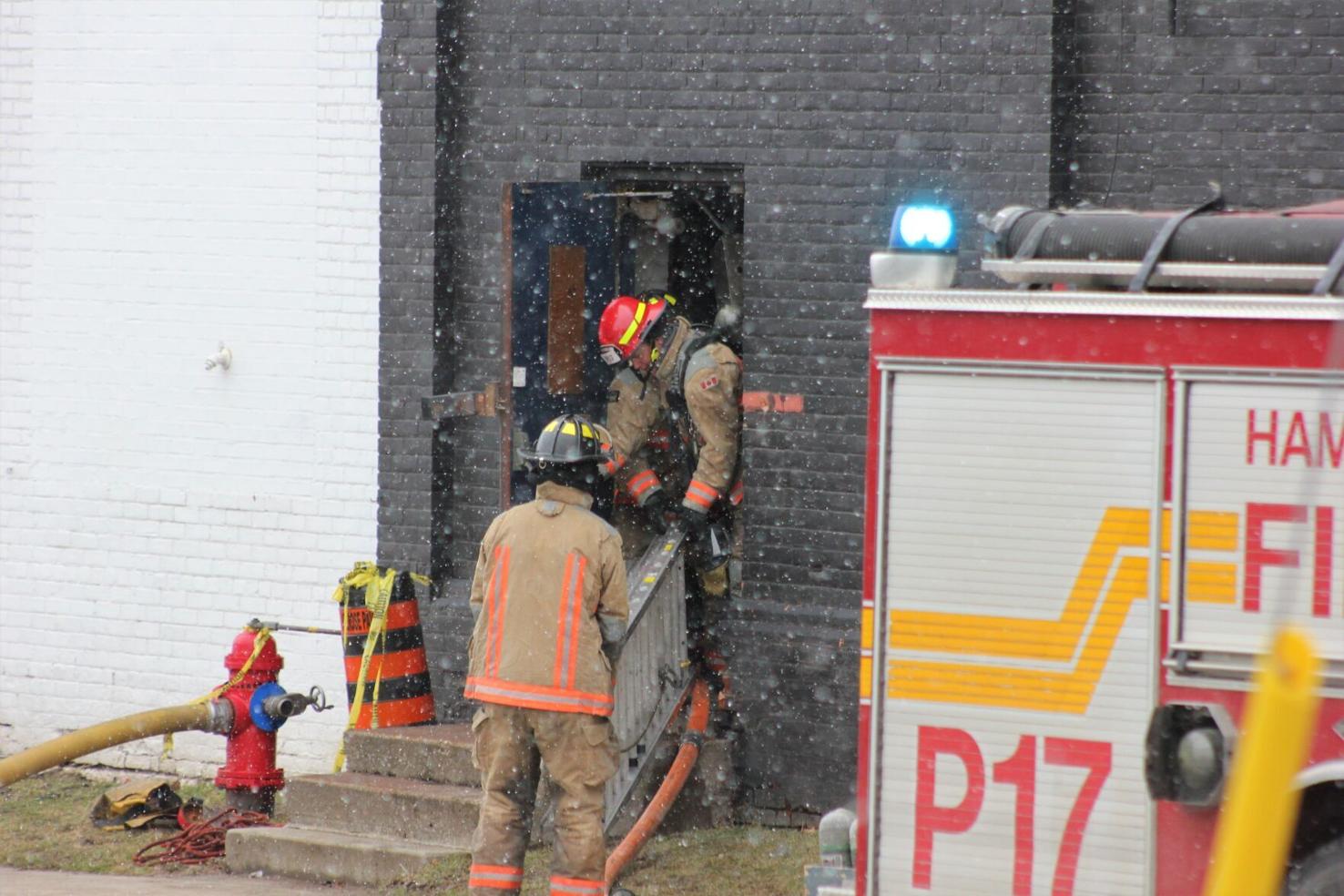 Hamilton Fire Hamilton Fire battling structure fire on Wellington