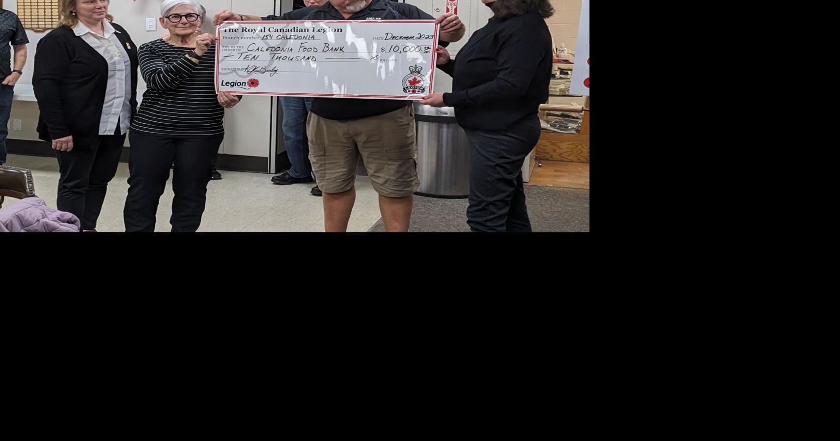 Caledonia Legion gives 10K to Caledonia’s food bank