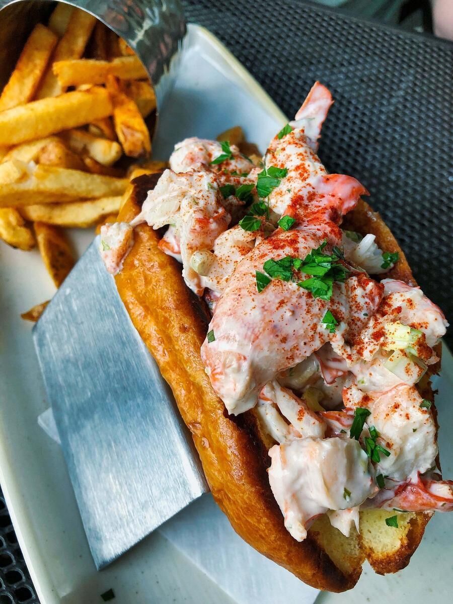 On a lobster roll at Jake s Grill and Oyster House