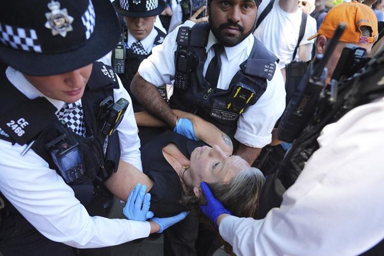 More than 70 arrested at UK protests in support of banned group ...