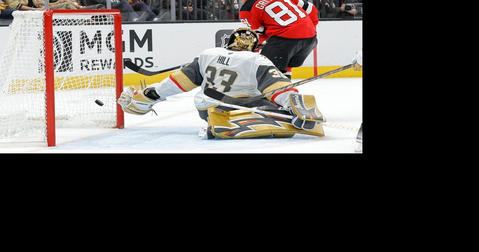 Hellebuyck stops 19 shots in 5-2 victory over Golden Knights, wins 2nd straight since joining Devils