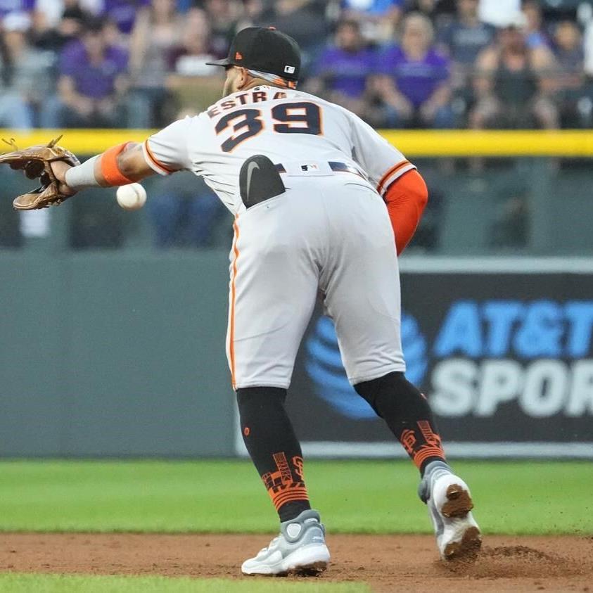 Rockies sweep Giants 9-5 and 5-2, dropping San Francisco 2 1/2