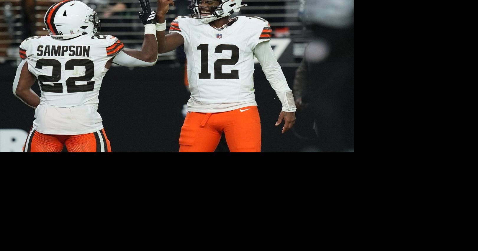 Shedeur Sanders wins his 1st NFL start, Myles Garrett has 3 sacks as Browns  beat Raiders 24-10