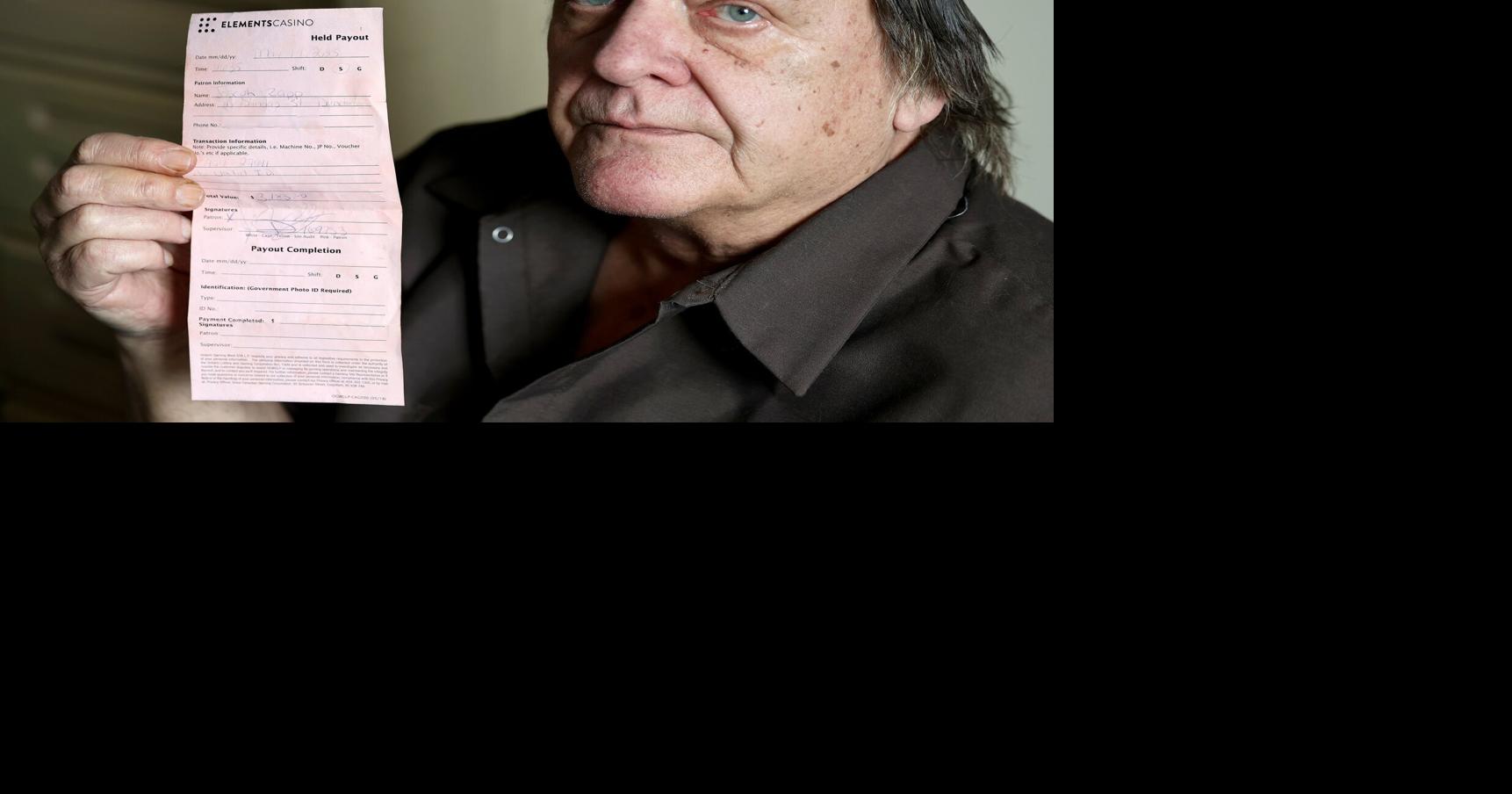 Joseph Zapp is out more than $3,000 after he was unable to collect his slot-machine winnings at Elements Flamboro Casino because he didn’t have valid identification.