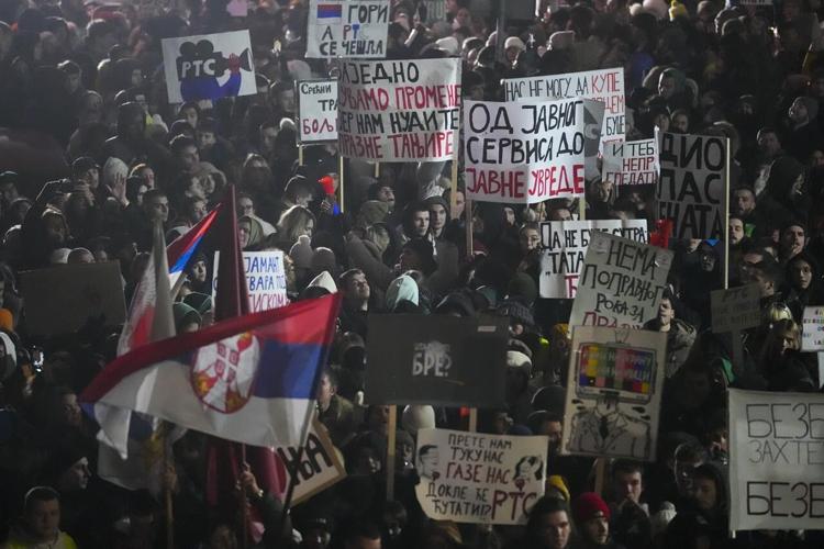 Students lead massive protests in Serbia against state broadcaster and ...