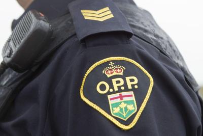 Closeup of OPP patch on the sleeve of an officer's uniform
