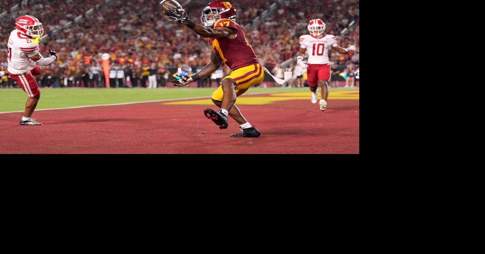 Maiava throws 5 TD passes, No. 14 Southern California beats Louisiana 49-30