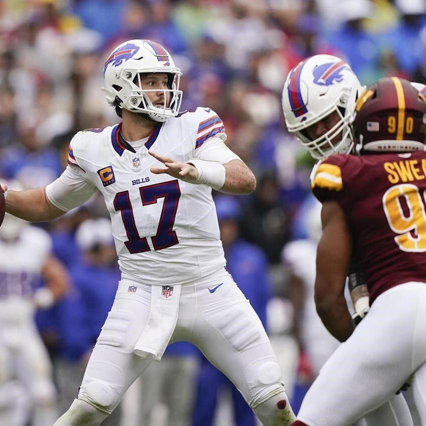 Josh Allen throws for a TD, runs for another as the Bills rout the  Commanders 37-3