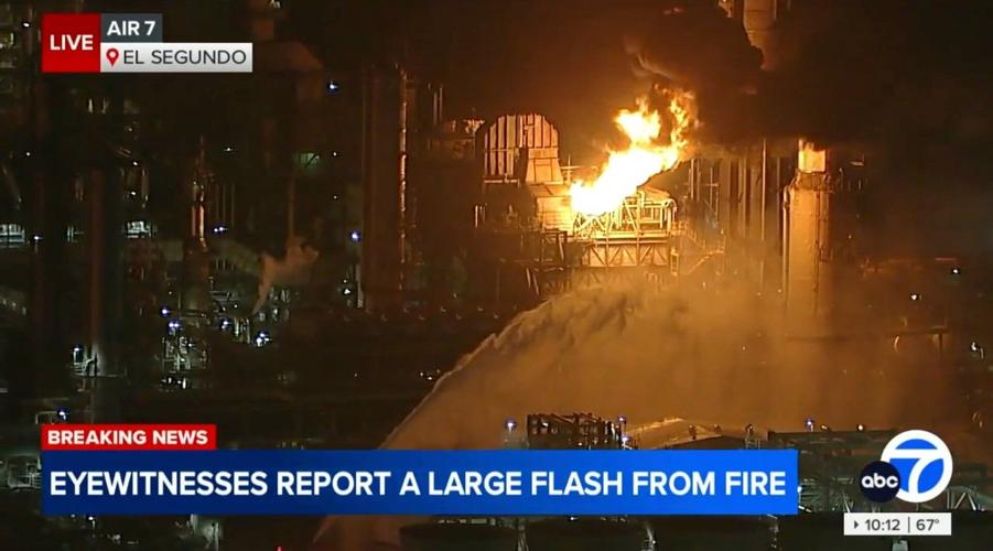 Massive fire erupts at Chevron refinery near Los Angeles