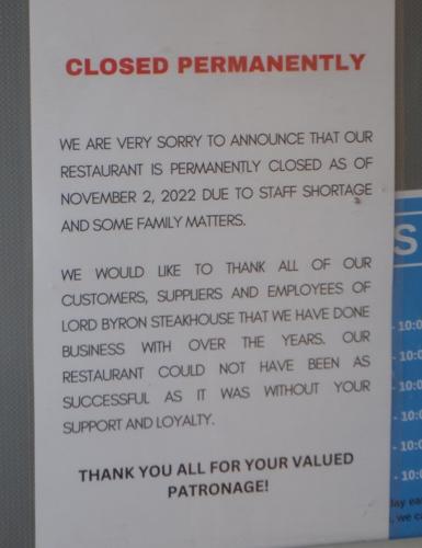 Lord byron waterdown christmas dinner