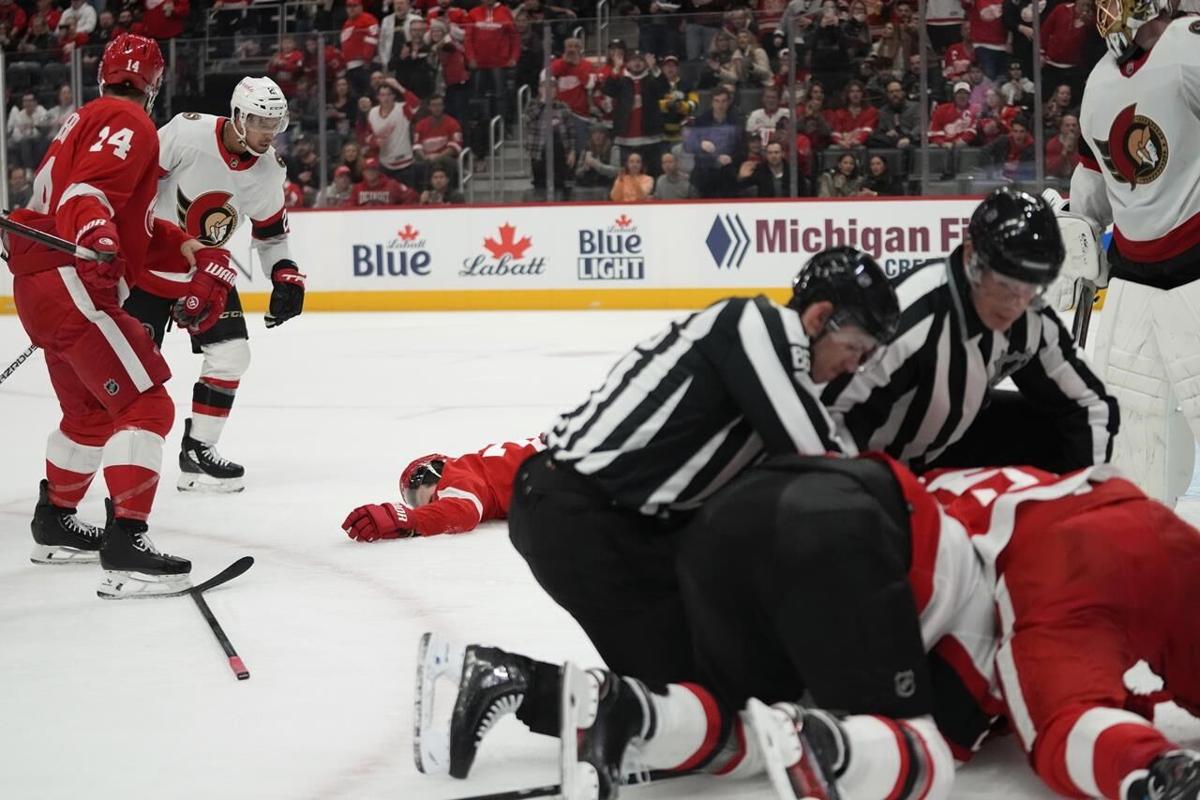 NHL suspends Red Wings' Perron 6 games for cross-checking Senators' Zub in  head