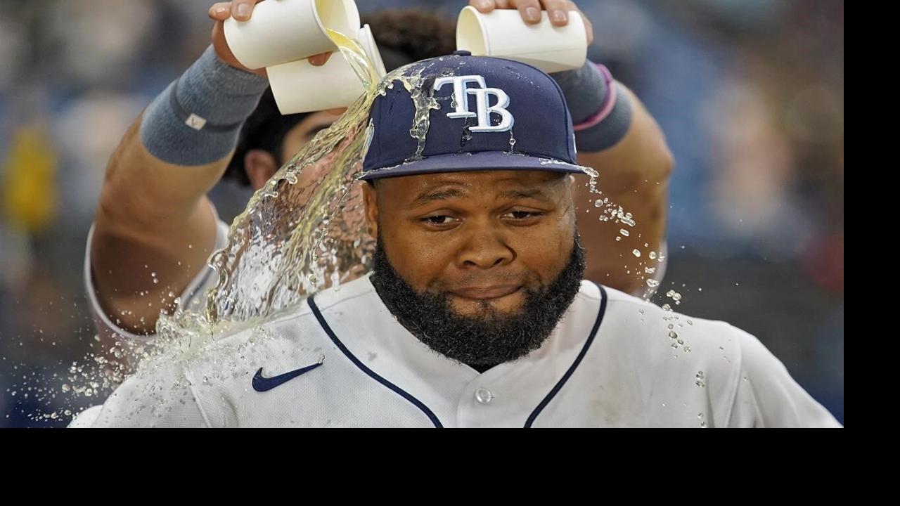 Tampa Bay Rays relief pitcher Jason Adam against the New York Yankees  during the ninth inning of a baseball game Friday, May 5, 2023, in St.  Petersburg, Fla. (AP Photo/Chris O'Meara Stock