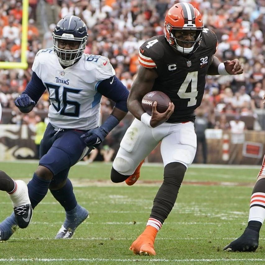 Myles Garrett, Cleveland's defense devour Titans, Deshaun Watson has 2 TD  passes in Browns' 27-3 win