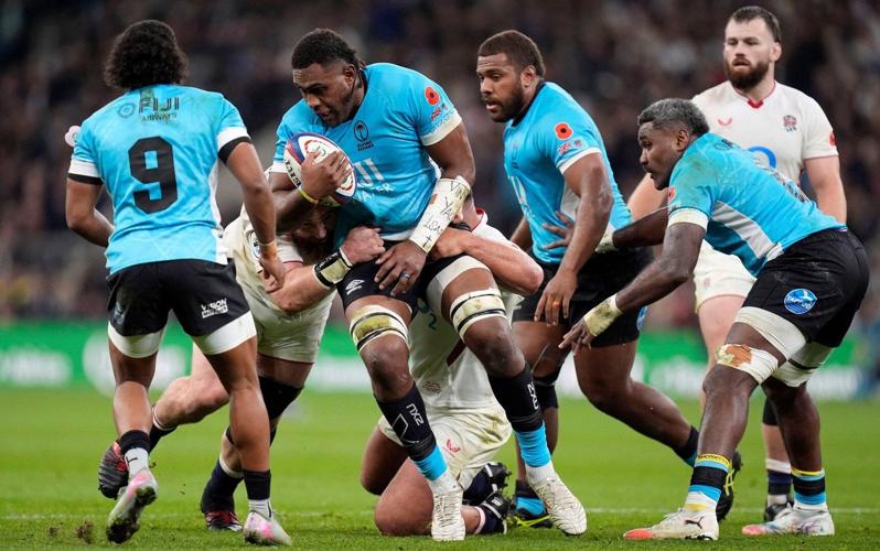 England pulls away late against Fiji for 9th straight win