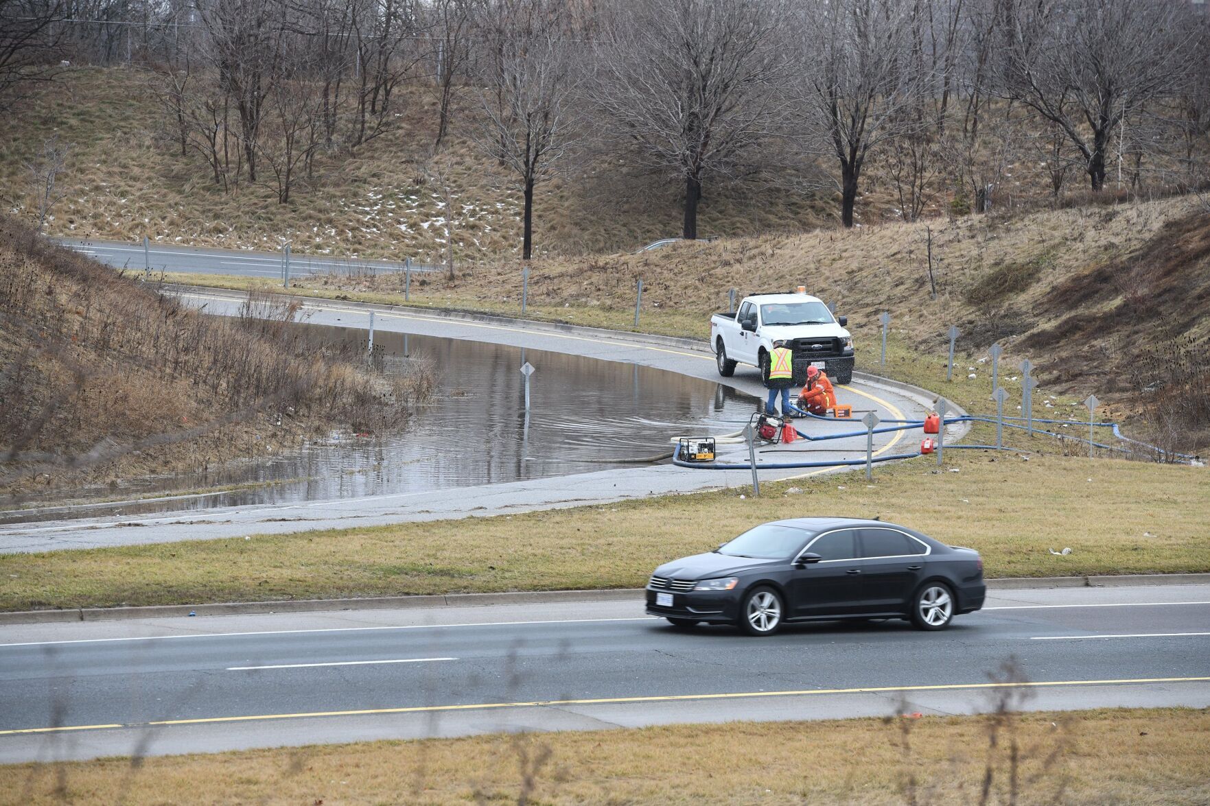 Rain closes roads as Hamilton sees mild soggy weather