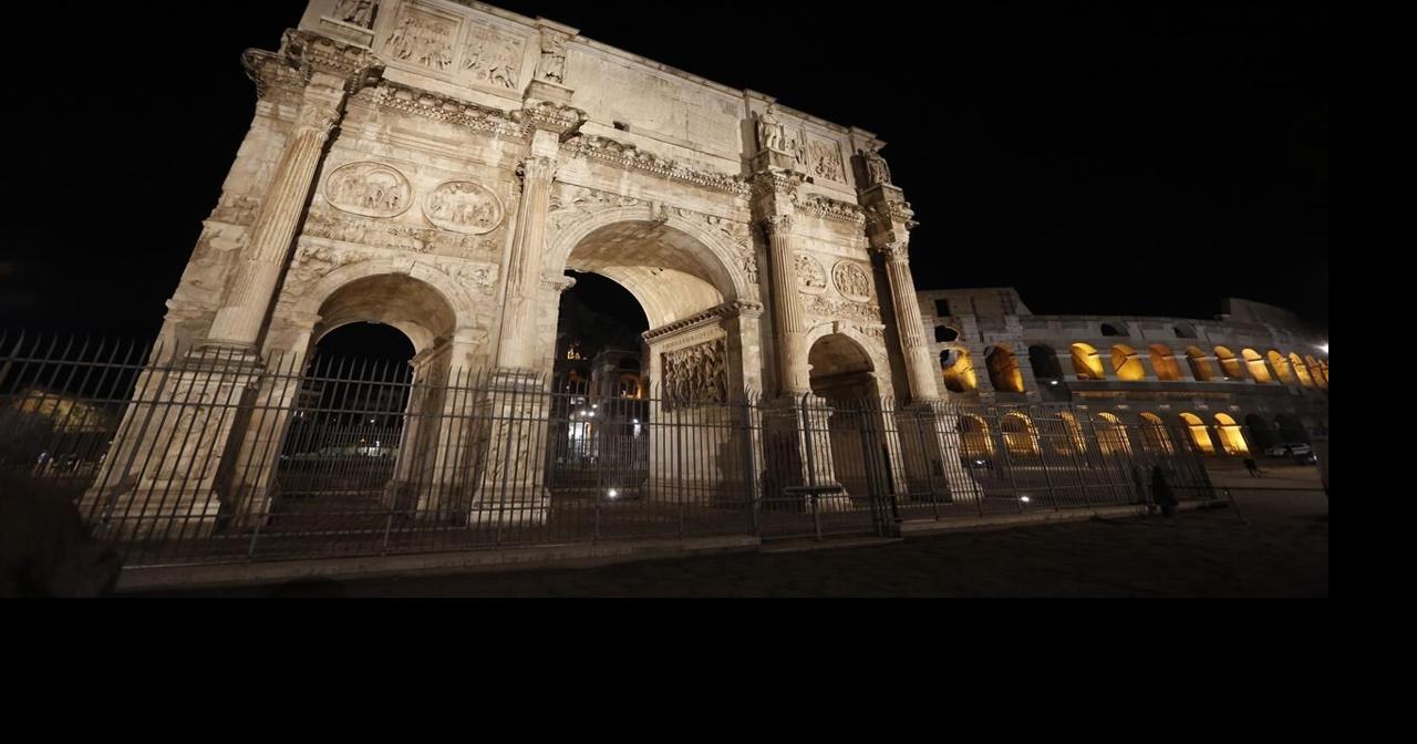 A lightning strike damages Rome's ancient Constantine Arch