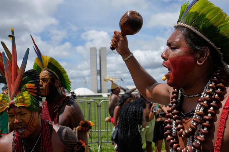 Indigenous march in Brazil to demand more land be set aside for their ...