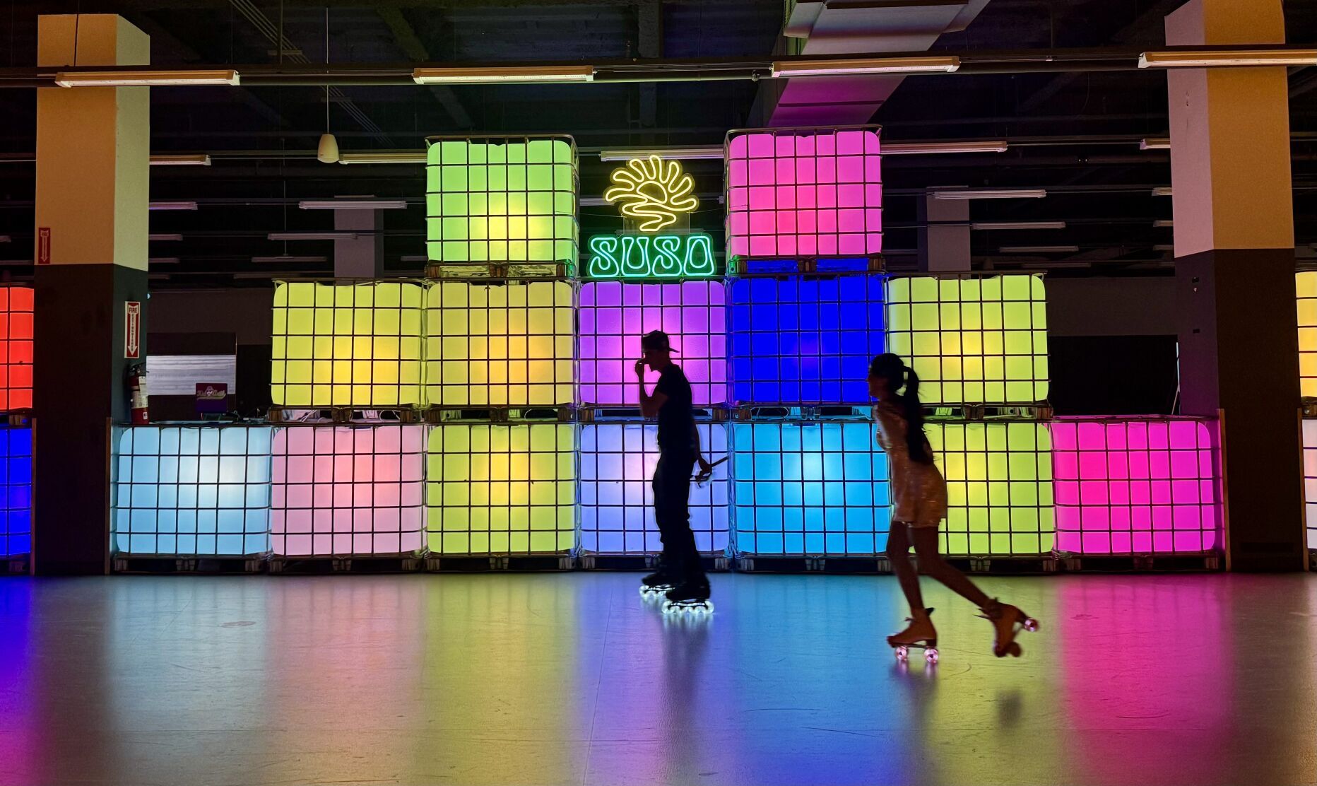I checked out the new pop-up roller rink at Mapleview Centre