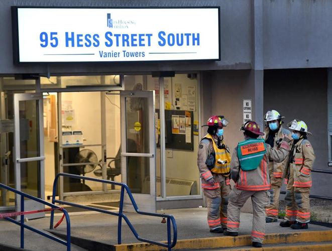 Fire rips through 10th floor of Vanier Towers on Hess Street