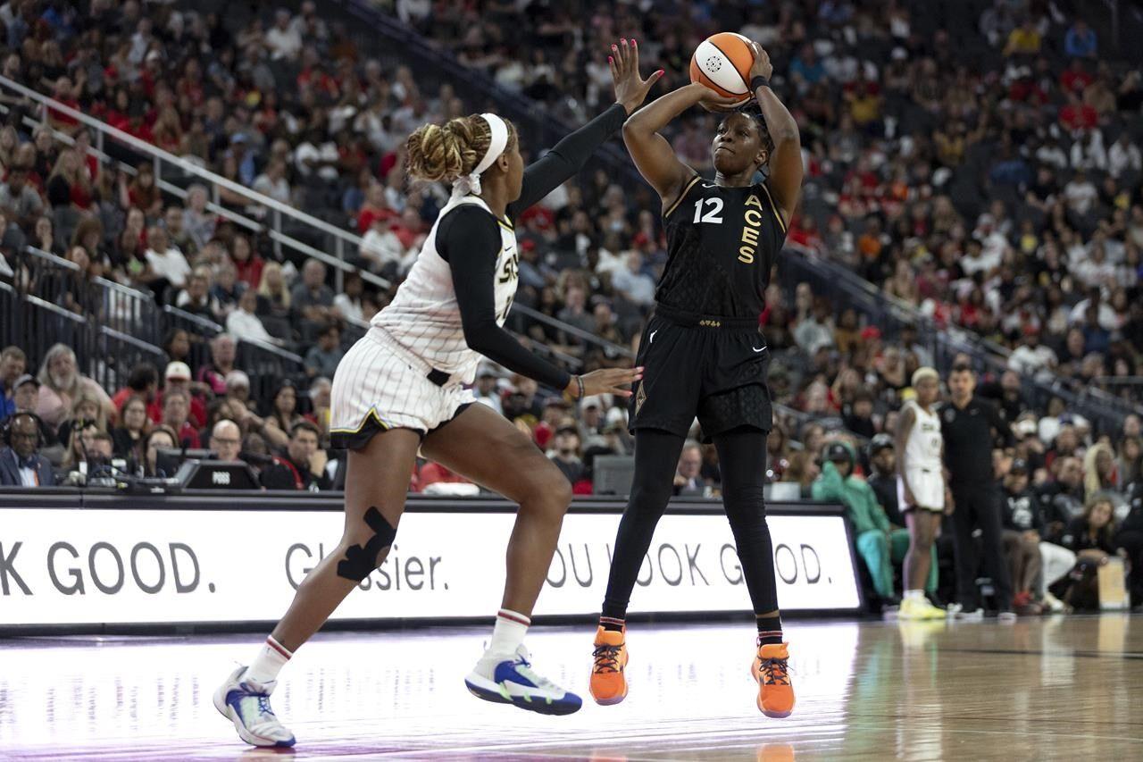 Defending champion Aces begin WNBA playoffs with 87-59 win over