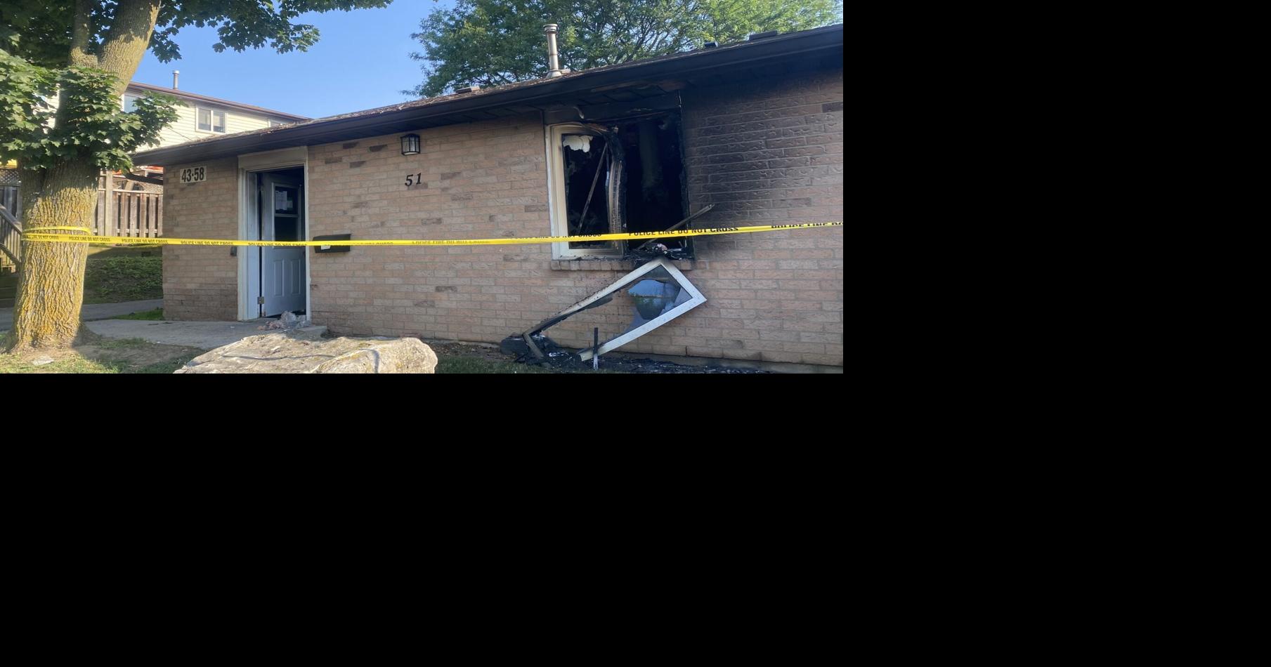 One sent to hospital, dog dead after Hamilton townhouse fire