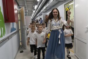 Ukraine's children start new school year in underground classrooms to avoid Russian bombs